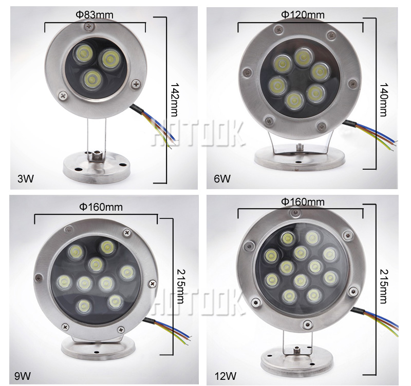 Underwater 36 Led Submersible Spot Light for Water Aquarium Garden Pond Pool Tank Fountain Light