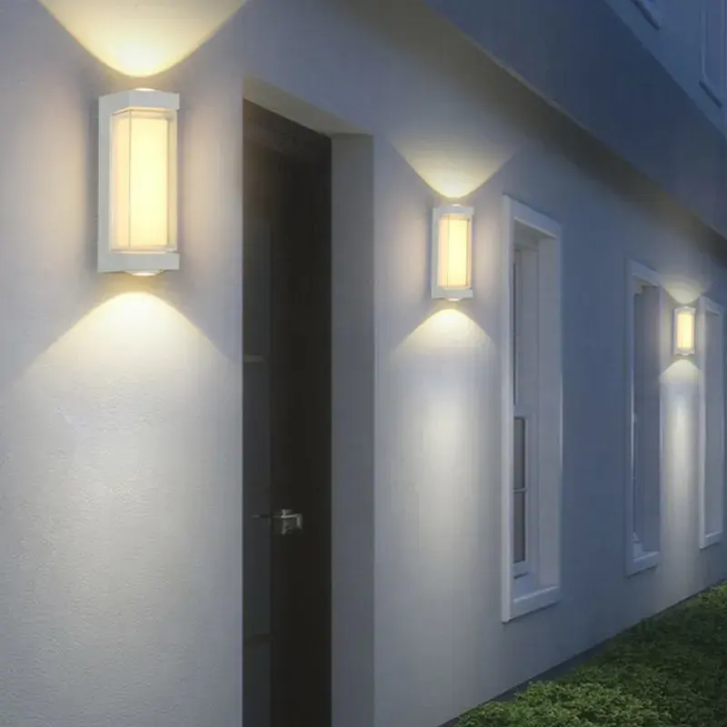 Wireless Waterproof LED Aluminum Outdoor Wall Light Dusk-to-Dawn Fence Lantern Fixture IP 65 Rating for Porch Deck Garden Use