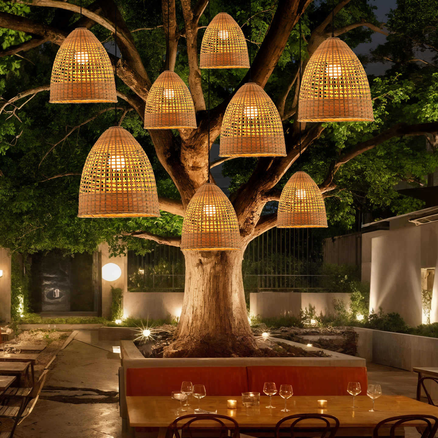 Waterproof Bamboo Pendant Light
