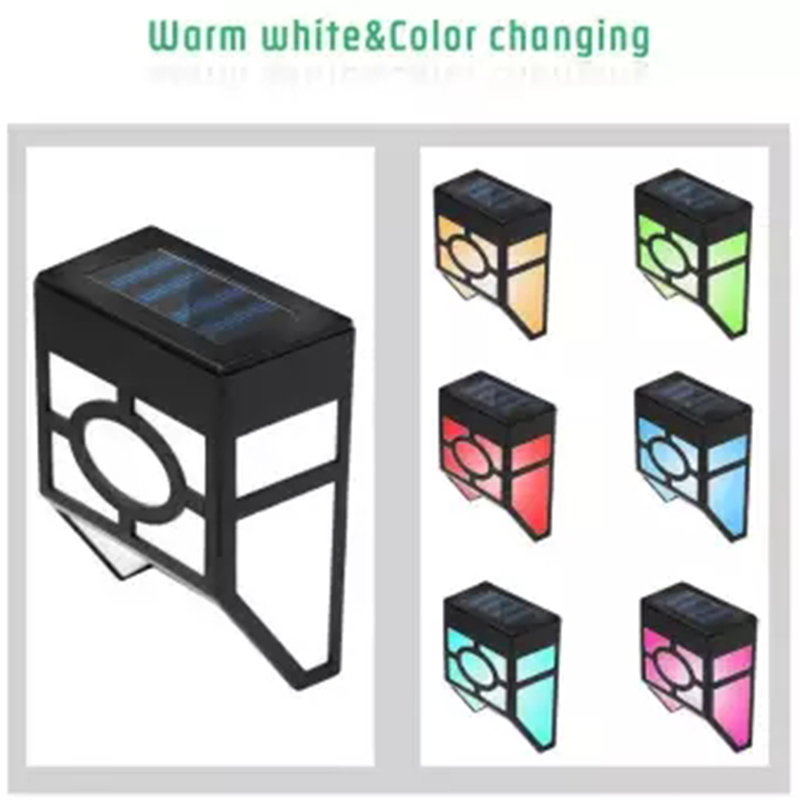 Outdoor Solar LED Wall Light Waterproof Lighting for Deck Fence Patio Garden Landscape Lamp