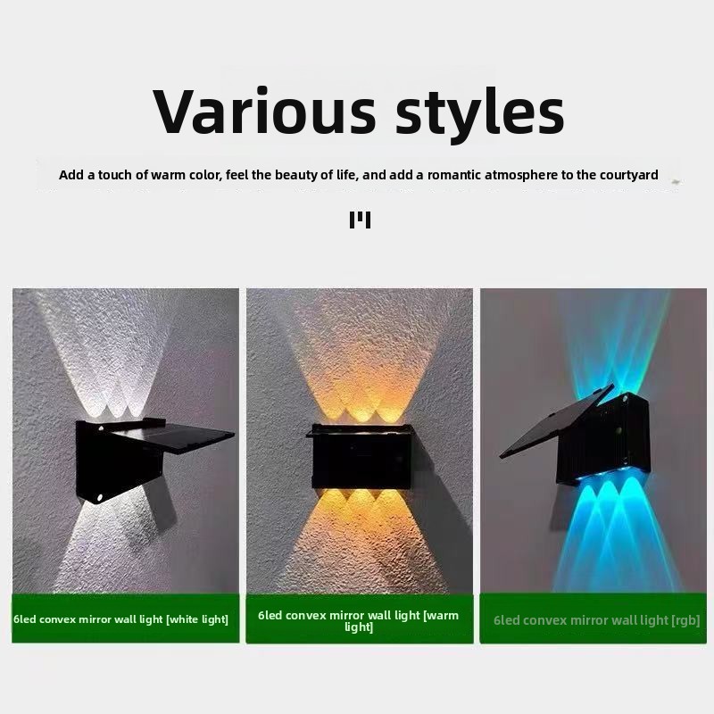 Solar Up/Down LED Wall Lamp Aluminum Solar Powered Outdoor Garden Light Waterproof Dimmable