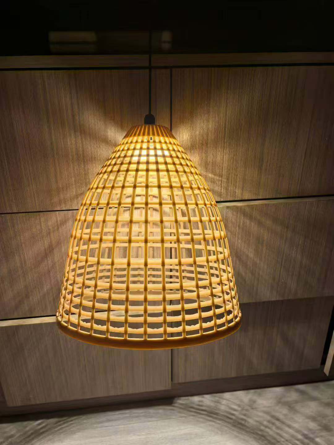 Modern Outdoor Waterproof Bamboo Woven Pendant Light with Project Installation for Living Room Decoration