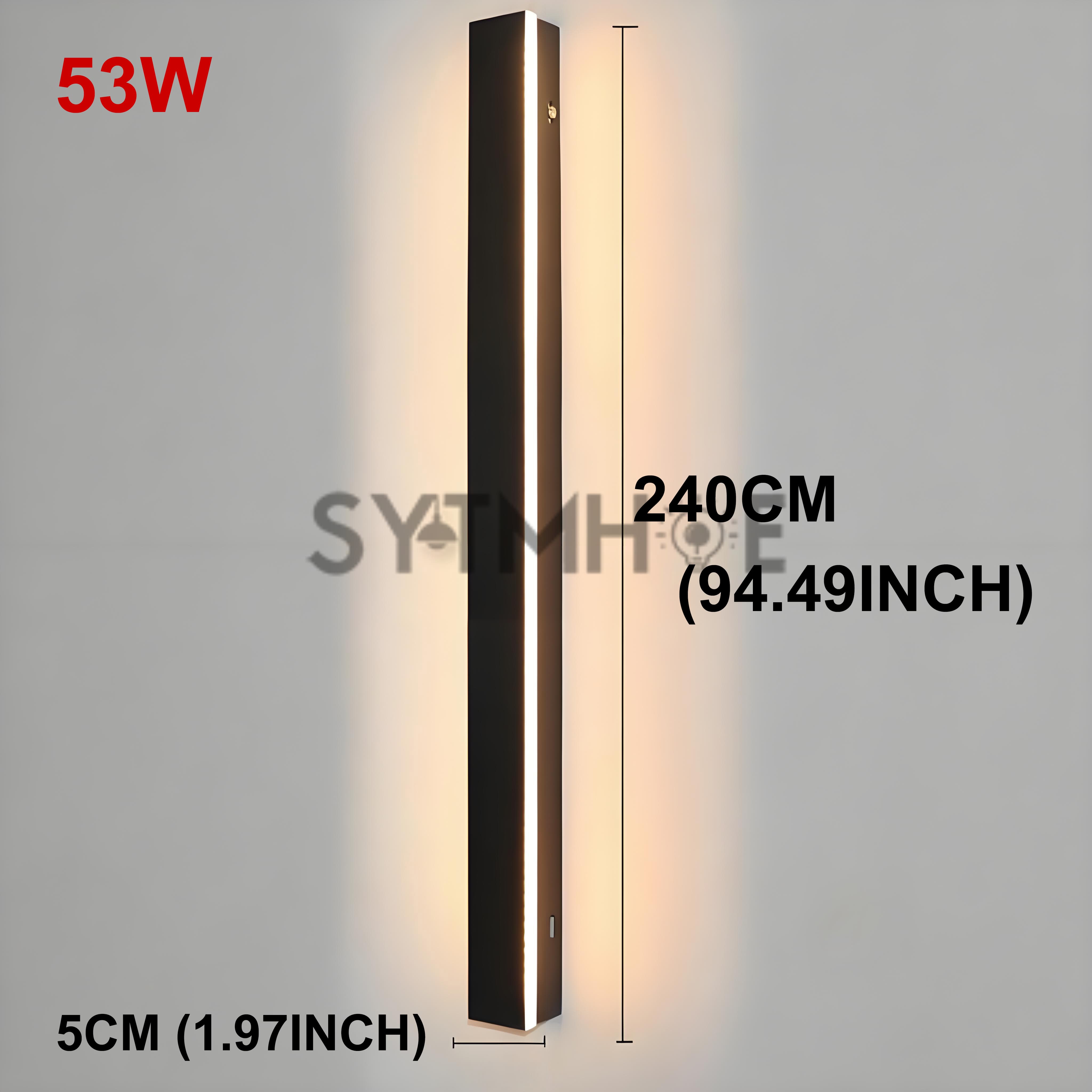 Exterior Wall Lantern 40 60 80 100 120 150 180 200 240CM Large Outdoor Wall Lamps Ip65 Waterproof AC 85-265V Modern Porch Light