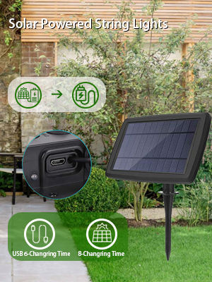 LED solar light string detail 4