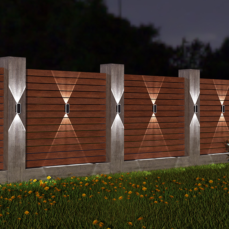 Solar Wall Light Outdoor Waterproof LED Up Down Lighting Solar Powered Garden Fence Patio Wall Lights With Sensor