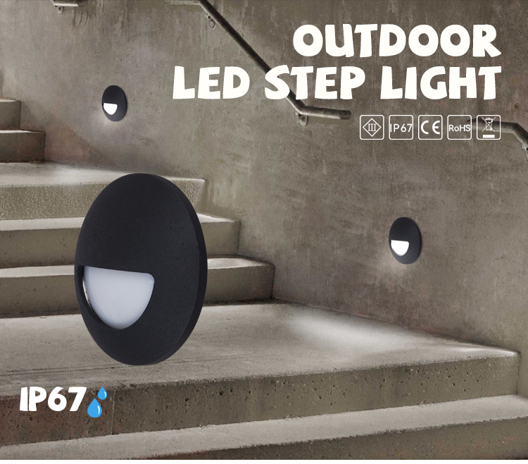 IP65 Outdoor LED Step Light Waterproof Wall Recessed 2.5w SMD LED Stair Light