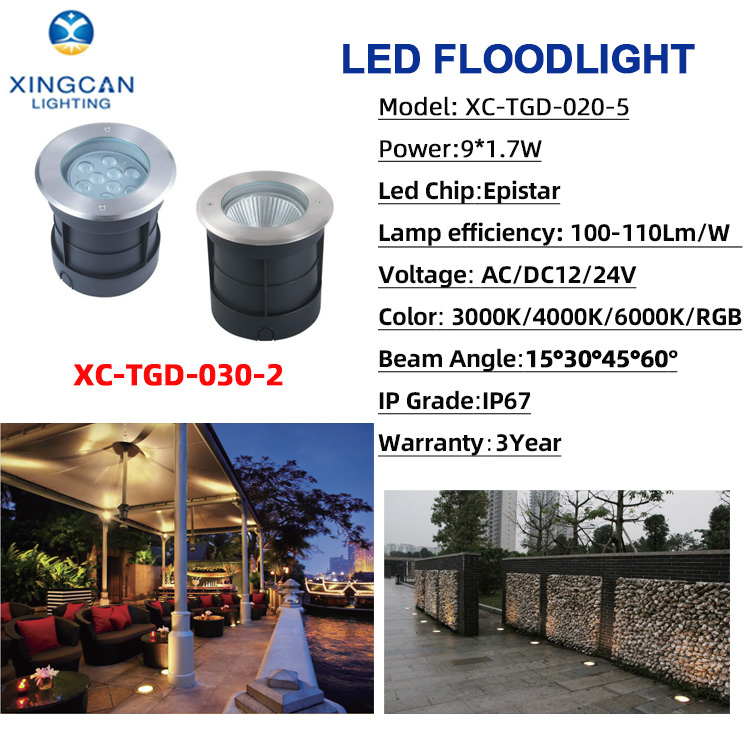 Adjustable Angle LED In-Ground Deck Light Garden IP67 Waterproof Buried Underground 3W 9W 12W 18W 24W Aluminum LED Well Light