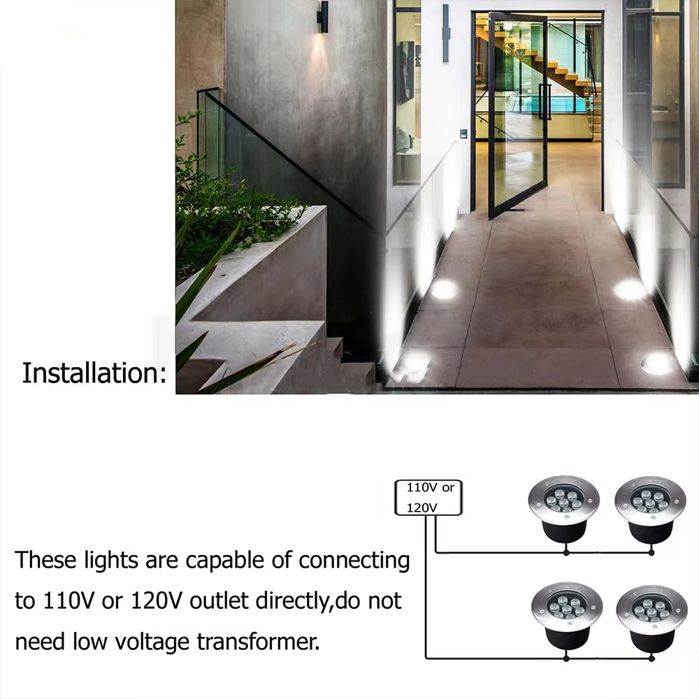 IP67 Waterproof RGB Aluminum Die-Cast Solar Low Voltage Deck Light for Garden Landscape Outdoor Inground Well Underground Lights