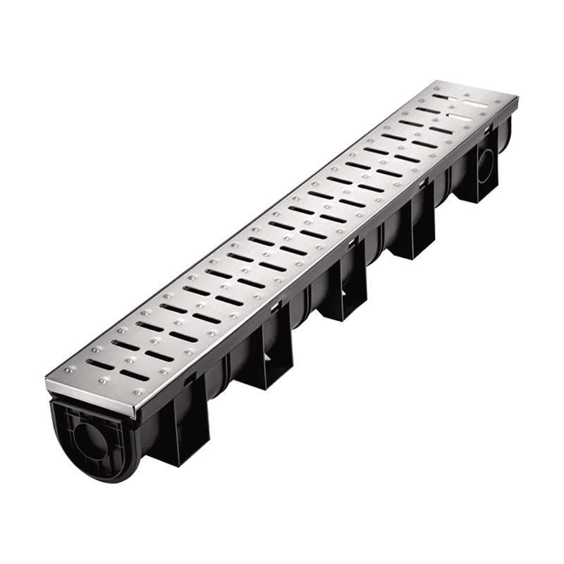 Residential HDPE Drainage Gutter With Grate Cover For Backyard And Landscape