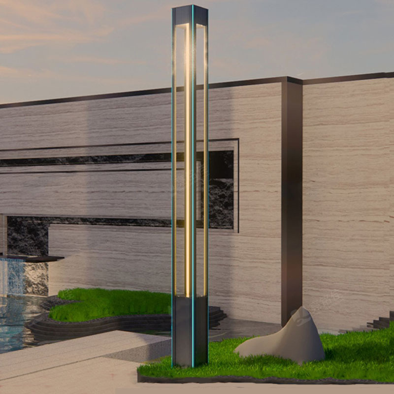 Modern Vertical LED Garden Light IP65 Waterproof Outdoor Pathway Pillar Lamp Villa Courtyard Walkway Landscape Street Lighting