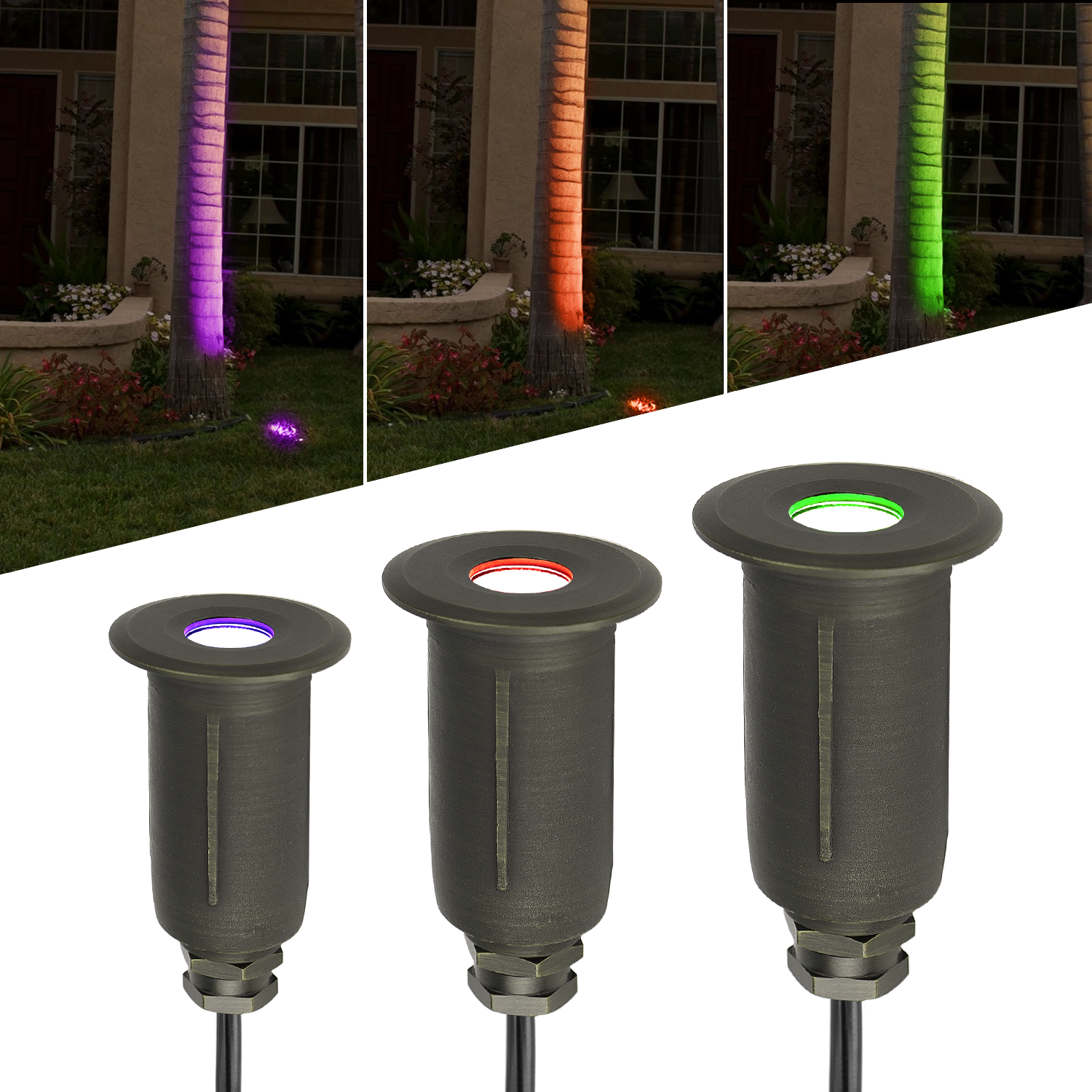 Round IP65 Waterproof Smart RGB CCT Adjustable BT Control Low Voltage Outdoor LED Inground Well Light for Garden Driveway Path
