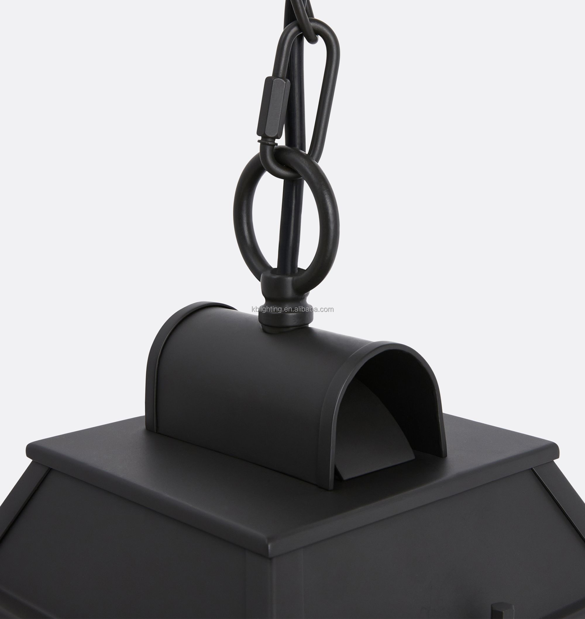 Simple Vintage Industrial Waterproof Outdoor Lighting Matte Black Outside Front Door Entryway Porch Lantern Garden Pendant Light
