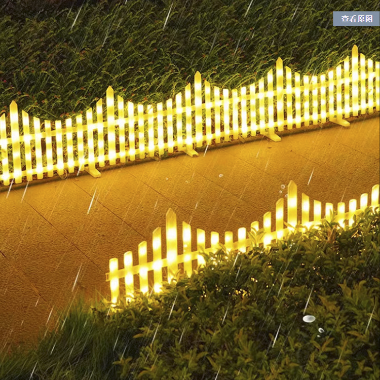 Modern Outdoor LED Solar Garden Gutter Night Light IP65 Electric Fence Panels Decorative Lamp with Plastic Body