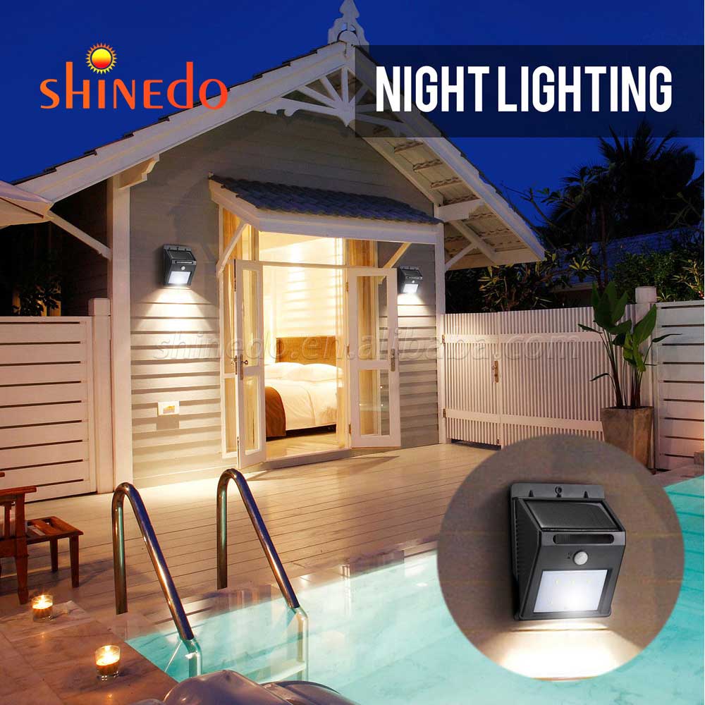 20 Leds Outdoor Garden Wireless Wall Lights Patio LED PIR Solar Powered Motion Sensor Light