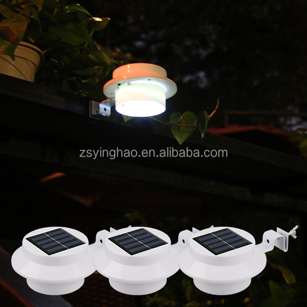 Solar Gutter Light IP65 Waterproof Decor Garden ABS Solar Wall Gutter Lamp Led Solar Yard Lights Outdoor for Fence