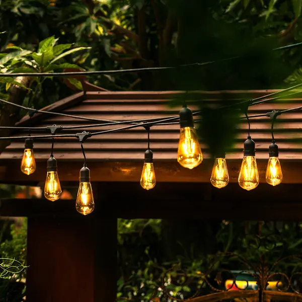 LUMIND Christmas Outdoor Festoon Garlands IP65 Waterproof 5m Modern Edison Filament Warm White LED Dimmable 1-Year Warranty