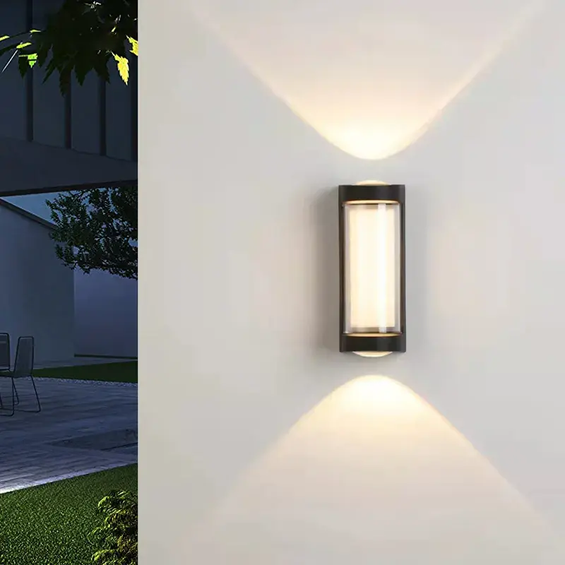 Wireless Waterproof LED Aluminum Outdoor Wall Light Dusk-to-Dawn Fence Lantern Fixture IP 65 Rating for Porch Deck Garden Use