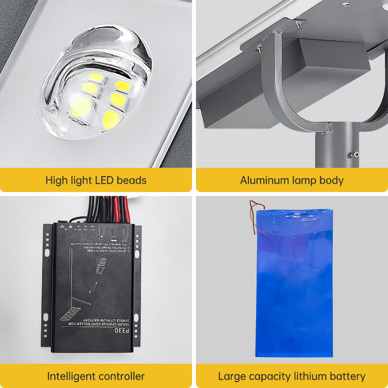 High Power Outdoor Solar Motion Sensor Street Lamp Waterproof All in One LED Roadway Module Lighting Battery Garden Lamp Solar