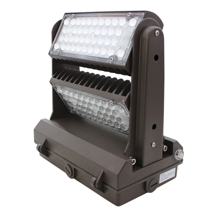 7 Years Warranty Dusk to Dawn Exterior Wall Light Fixture up and Down Rotatable 80w 100 120w 150w Led Wall Pack Light Dlc Etl