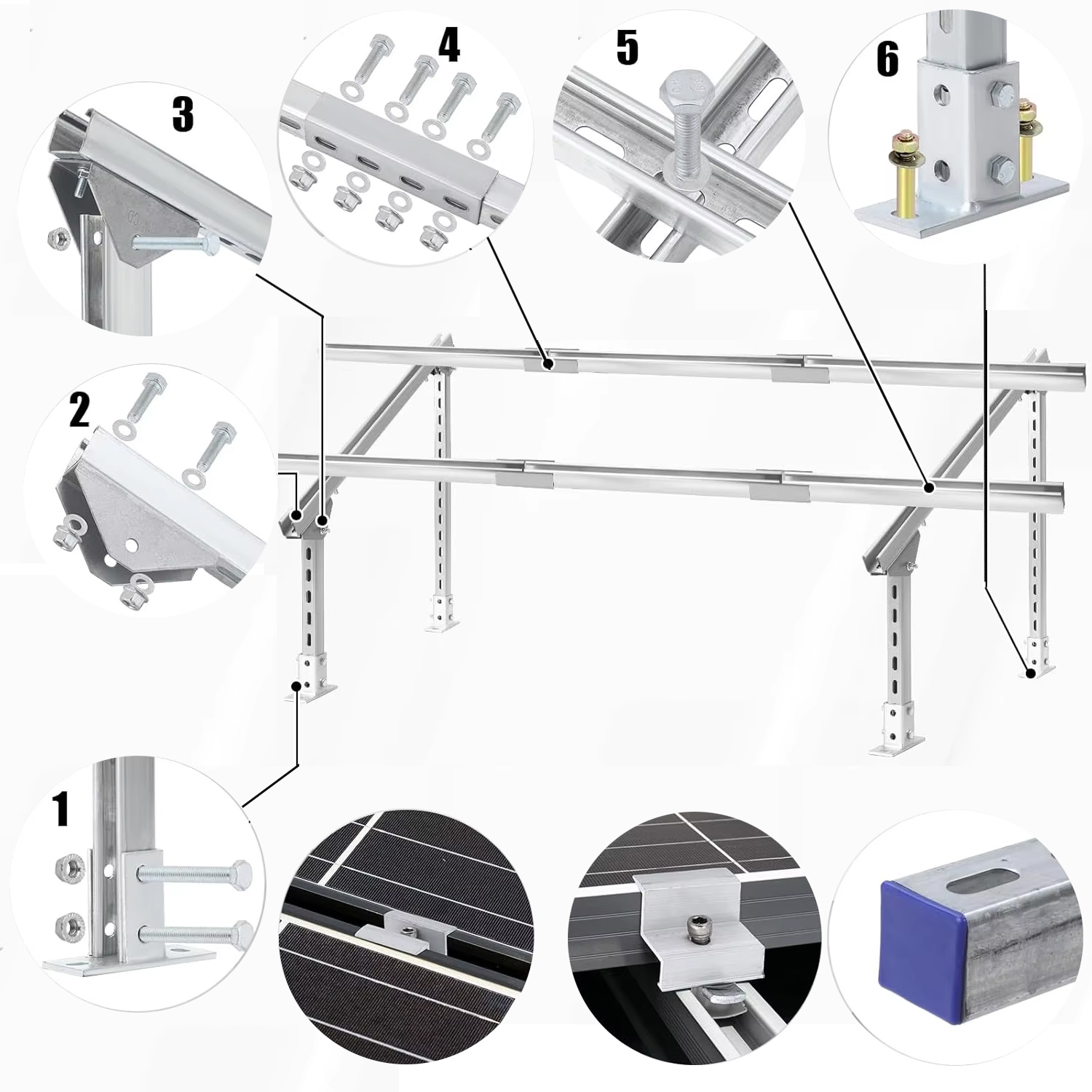 Ground-mounted solar racking kit