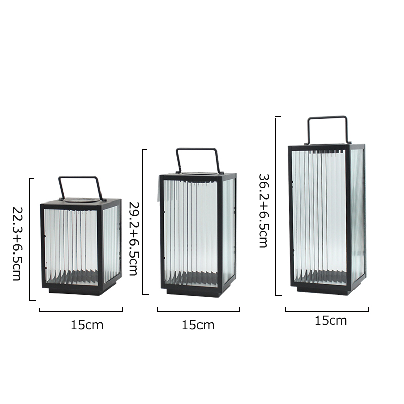 TRUST Vertical Striped Iron Solar-Powered Waterproof Outdoor Decorative Lantern For Hotel Garden Home Decoration