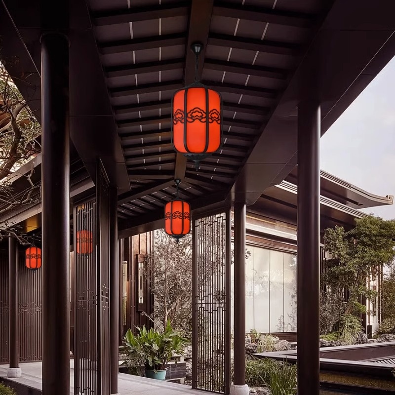 Antique Small Size AC Power Hanging Lantern New Waterproof Door Corridor Balcony Lamp New Chinoiserie Outdoor Pendant Light