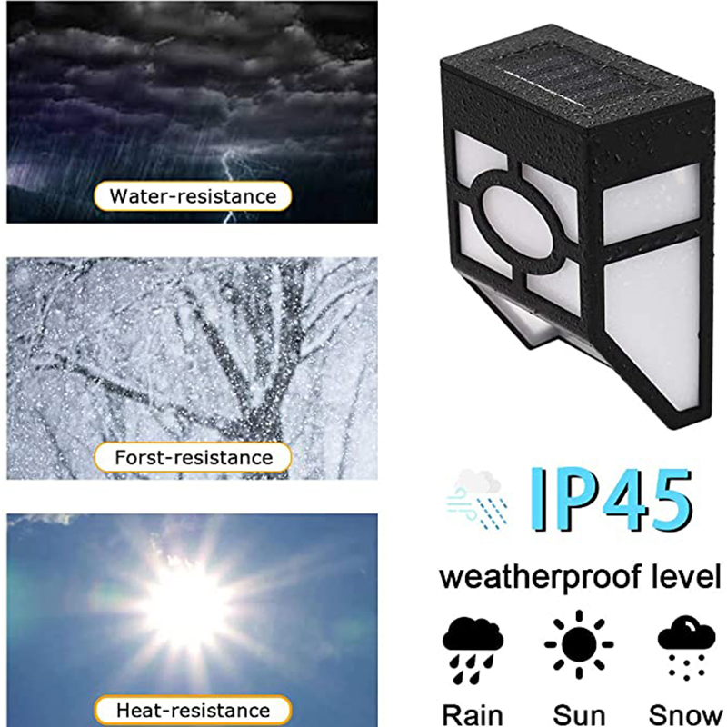 Outdoor Solar LED Wall Light Waterproof Lighting for Deck Fence Patio Garden Landscape Lamp