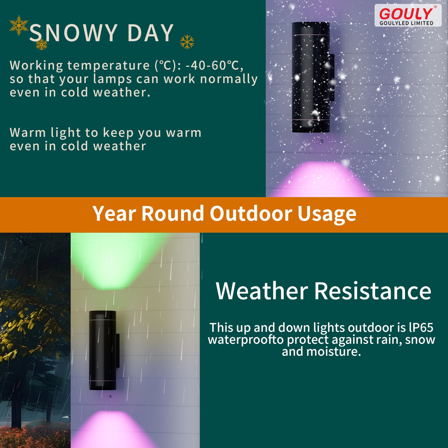 gouly Direct Sales Porch Garden Led up and Down Outdoor Wall Light Dc24v 6w Ip65 up and Down Led Wall Lamp