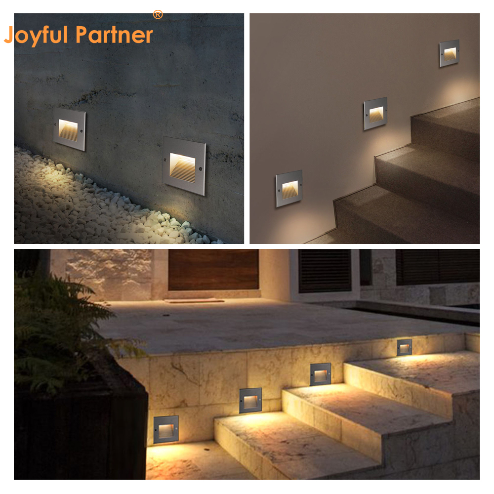 Joyful Partner IP65 12V 24V Recessed Path Stair Step Fence Way LED Deck Light Outdoor Wall Lamp