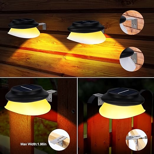 Outdoors Waterproof Solar Gutter Light Garden Patio Driveway Solar Security Wall Gutter Fence Light