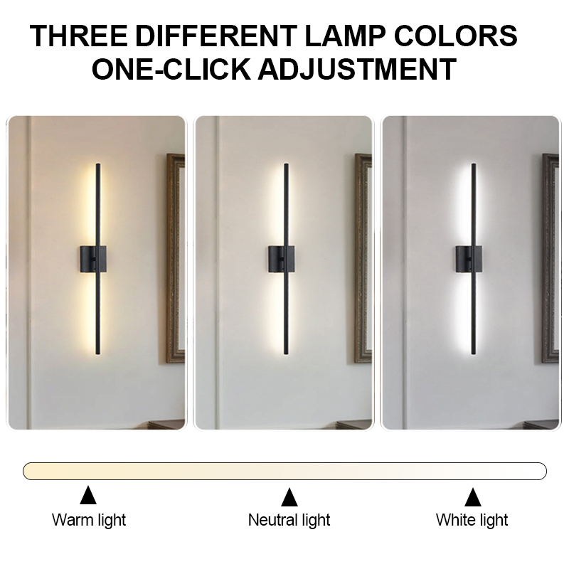 EGH Hot Sell Dimmable Wall Sconces With Remote Control 350 Rotate 3000K LED Wireless 6000mAh Battery Operated 8W Line Wall Lamp