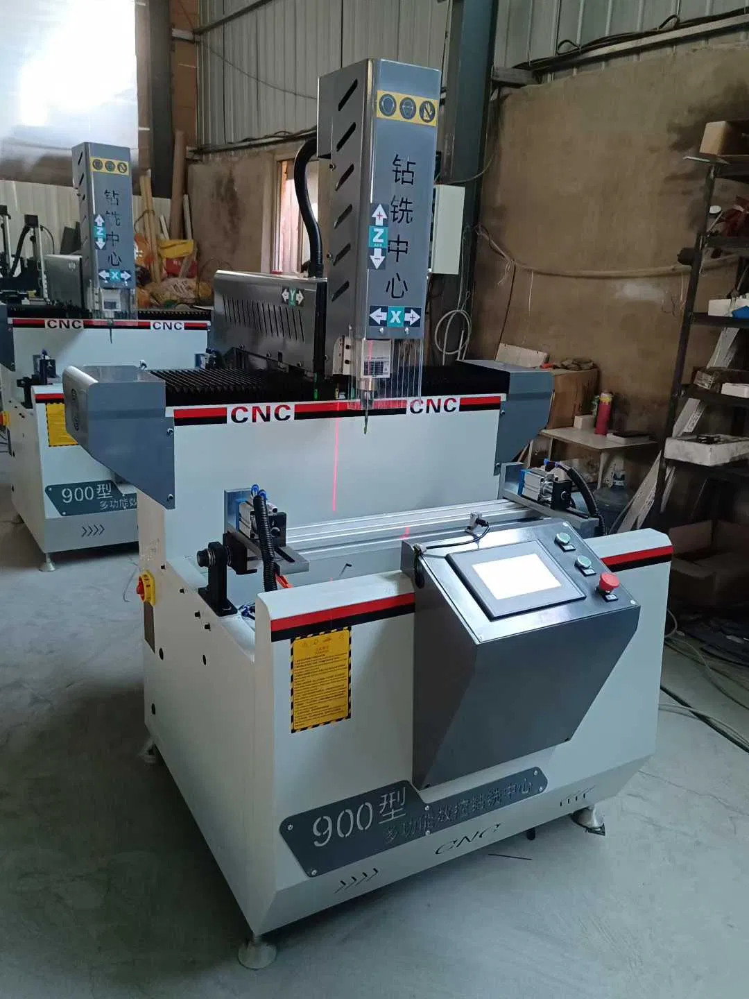 3 Axis Double Head Automatic CNC Milling Drilling Machine for Aluminum Minimalist Door Key Features PLC Engine Core Components