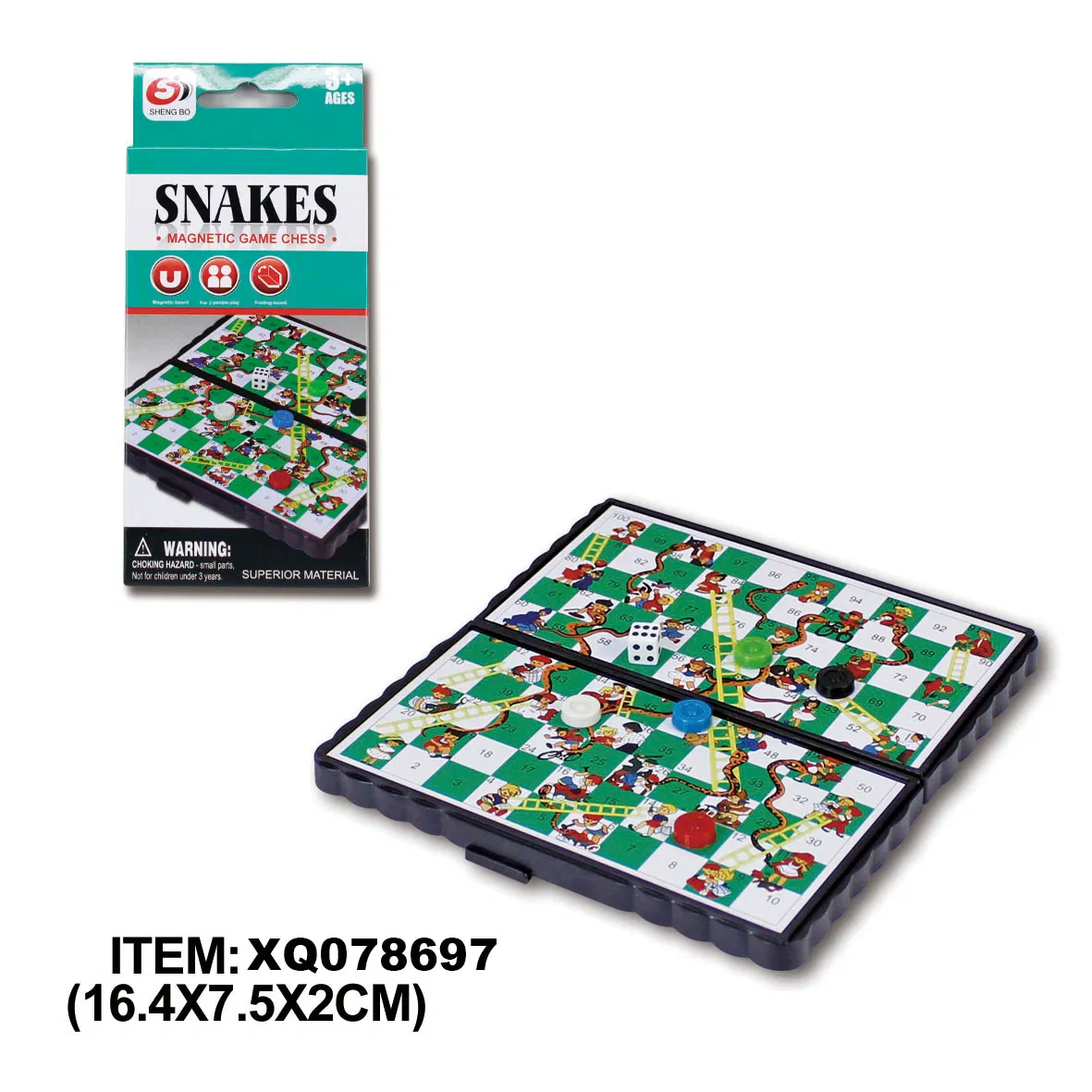 Children's Puzzle Toys Wholesale Portable Outdoor Game Chess Parent-Child Chess Toys Folding Magnetic Snake and Ladder Board