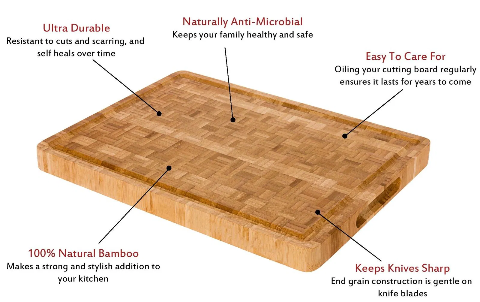 Premium Extra Large Bamboo Cutting Board for Professional Chefs