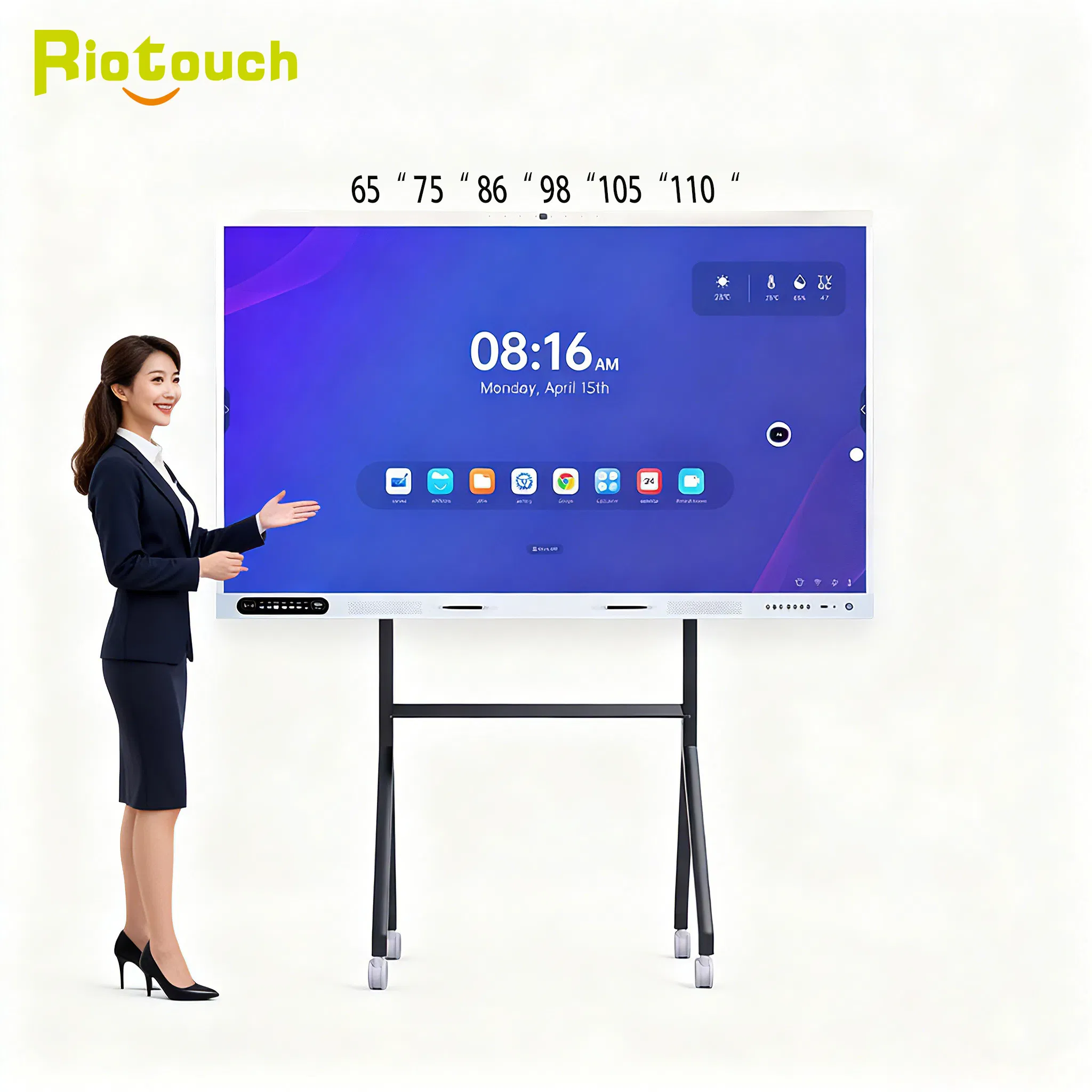 All in One 110 Inch Interactive Flat Panel with Extra Large Size for Large Rooms Versatile Interactive Smart Board Interactive Whiteboard