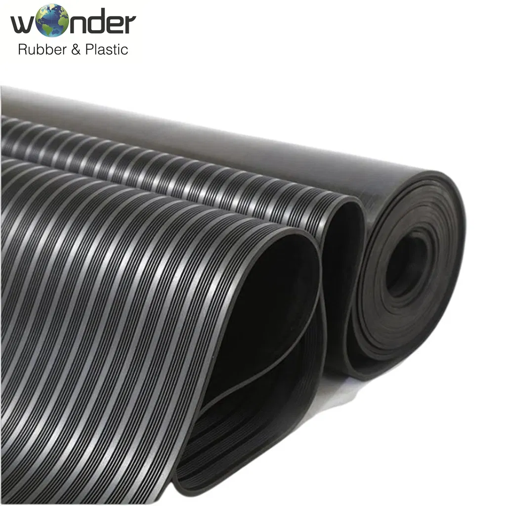 Fine Rib Wide Rib Composite Ribbed Corrugated Grooved Rubber Floor Sheet Mat