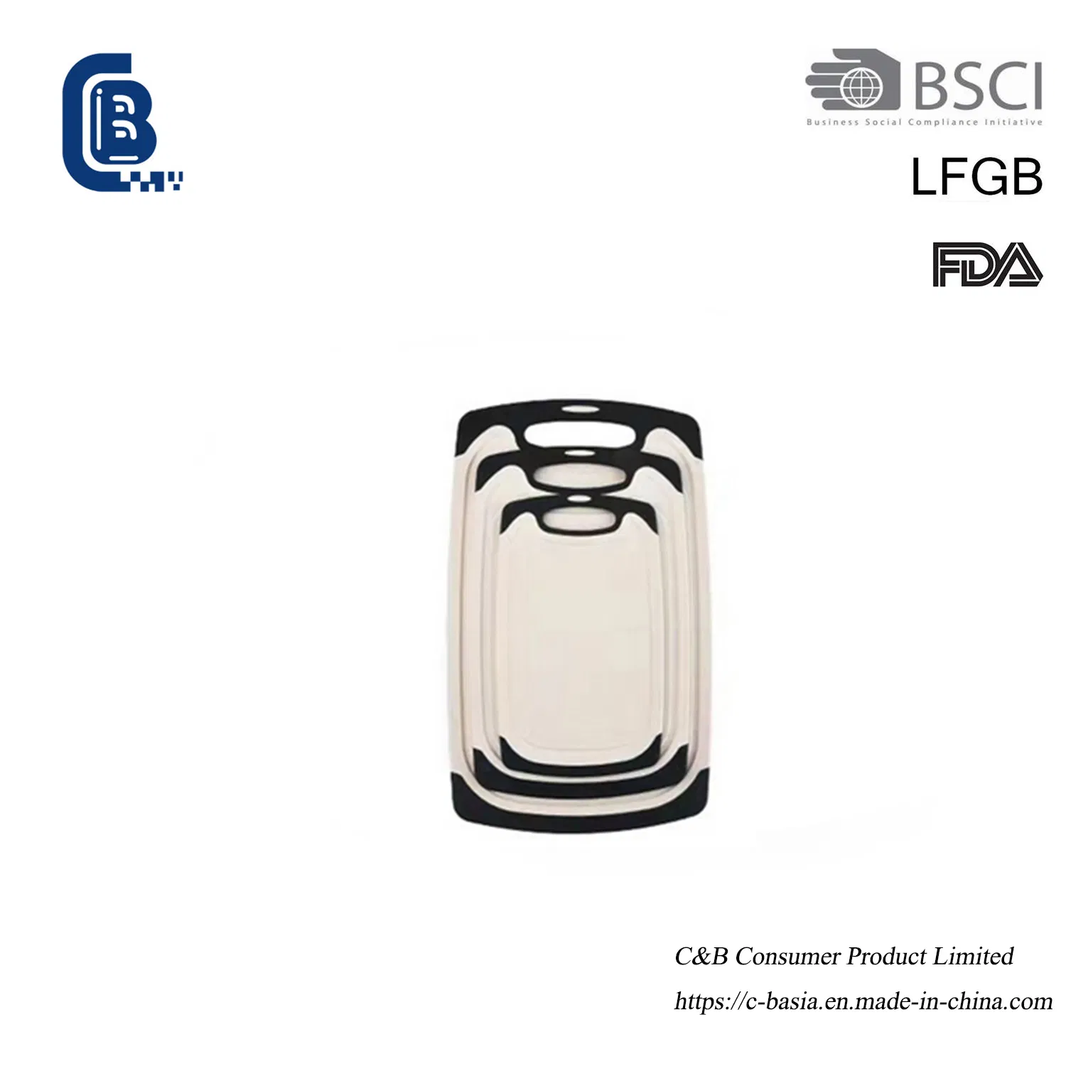 Heavy-Duty Plastic Cutting Board Set - Dishwasher Safe with Juice Grooves