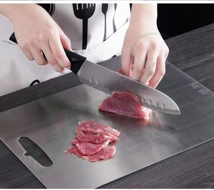 Durable High Grade Metal Chopping Block Double Side 100 Pure Titanium Cutting Board for Kitchen 2 in 1