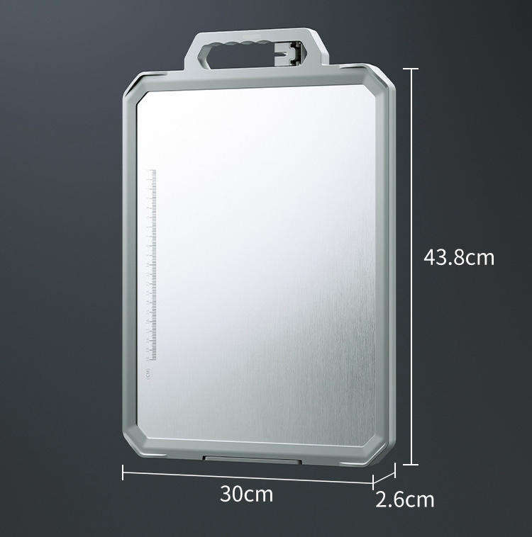 Double Sided Household Vegetable Fruit Chopping Board Meat Anti Bacterial Stainless Steel Cutting Board