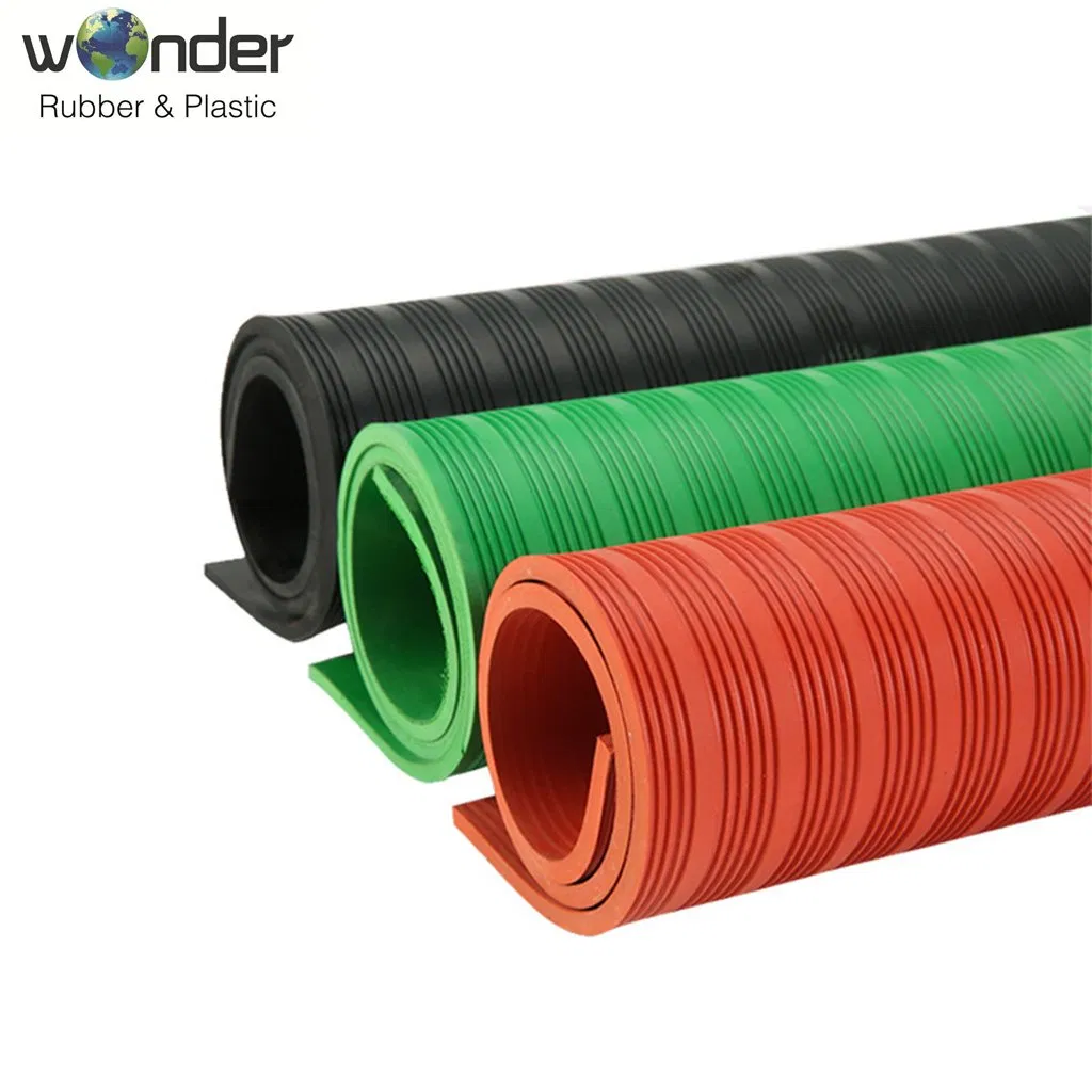 Sample Free Anti Slip Diamond Willow Leaf Rubber Sheet Mat Flooring Roll