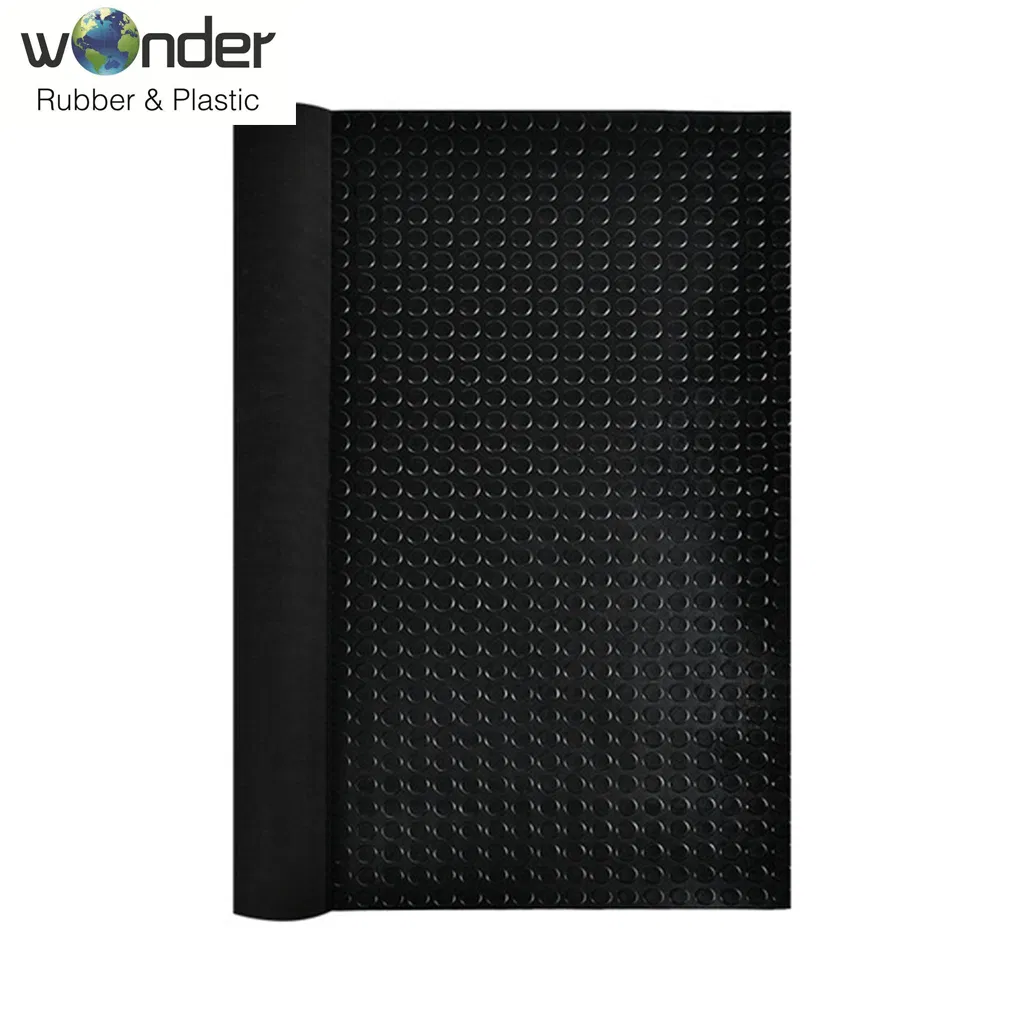 Anti - Slip Black Ramp Mat Corrugated Ribbed Rubber Sheet Flooring