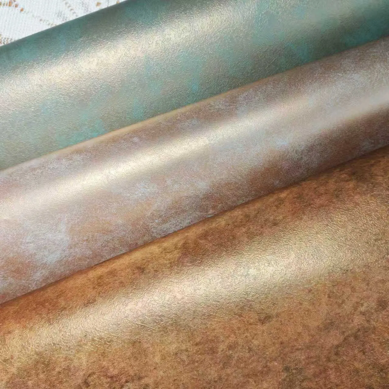 Rustic Metal Patterned PVC Film for Fireproof Interior Designs Manufacturer