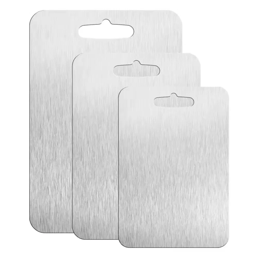 Pure Titanium Double-Sided Chopping Board Dishwasher Safe Food Grade Kitchen Cutting Board Dinnerware Set with Sink
