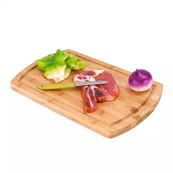 Extra Large Natural Oval Bamboo Chopping Board with Juice Grooves