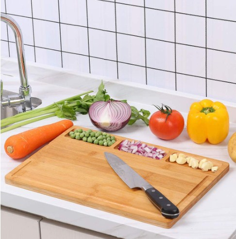 Kitchenware Extra Large Rectangular Natural Organic Bamboo Cutting Board Kitchen Wood Chopping Board Blocks with Juice Grooves