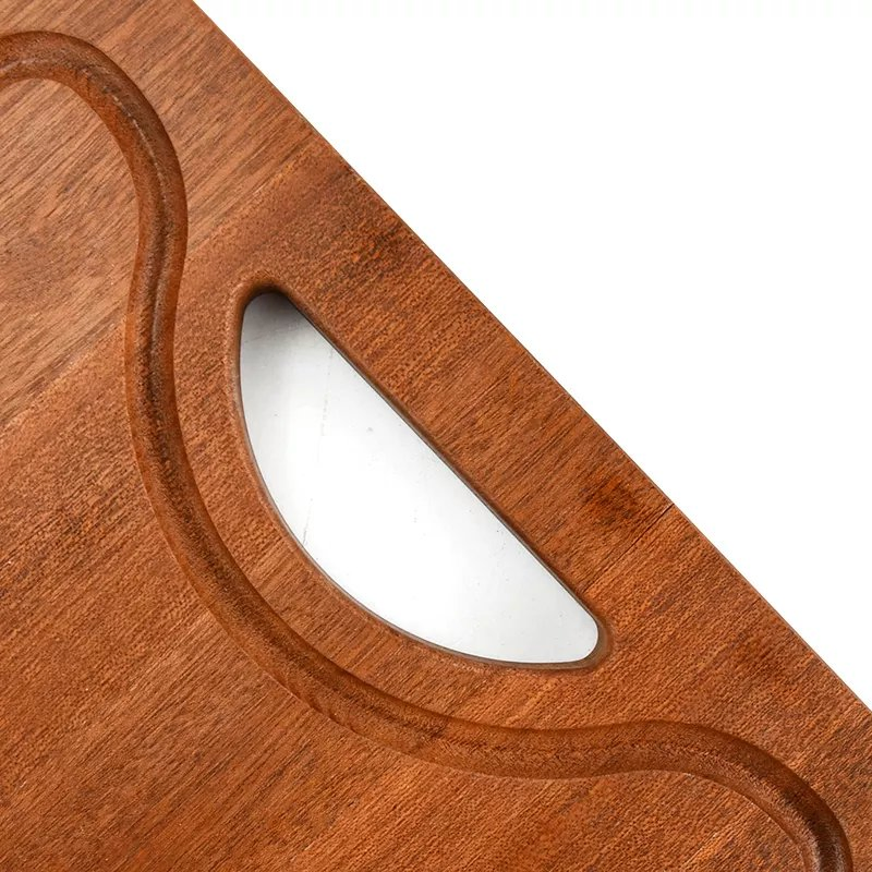 Rectangle Walnut Wood Cutting Board Set of 3 with Hanging Hole &amp; Juice Groove for Kitchen