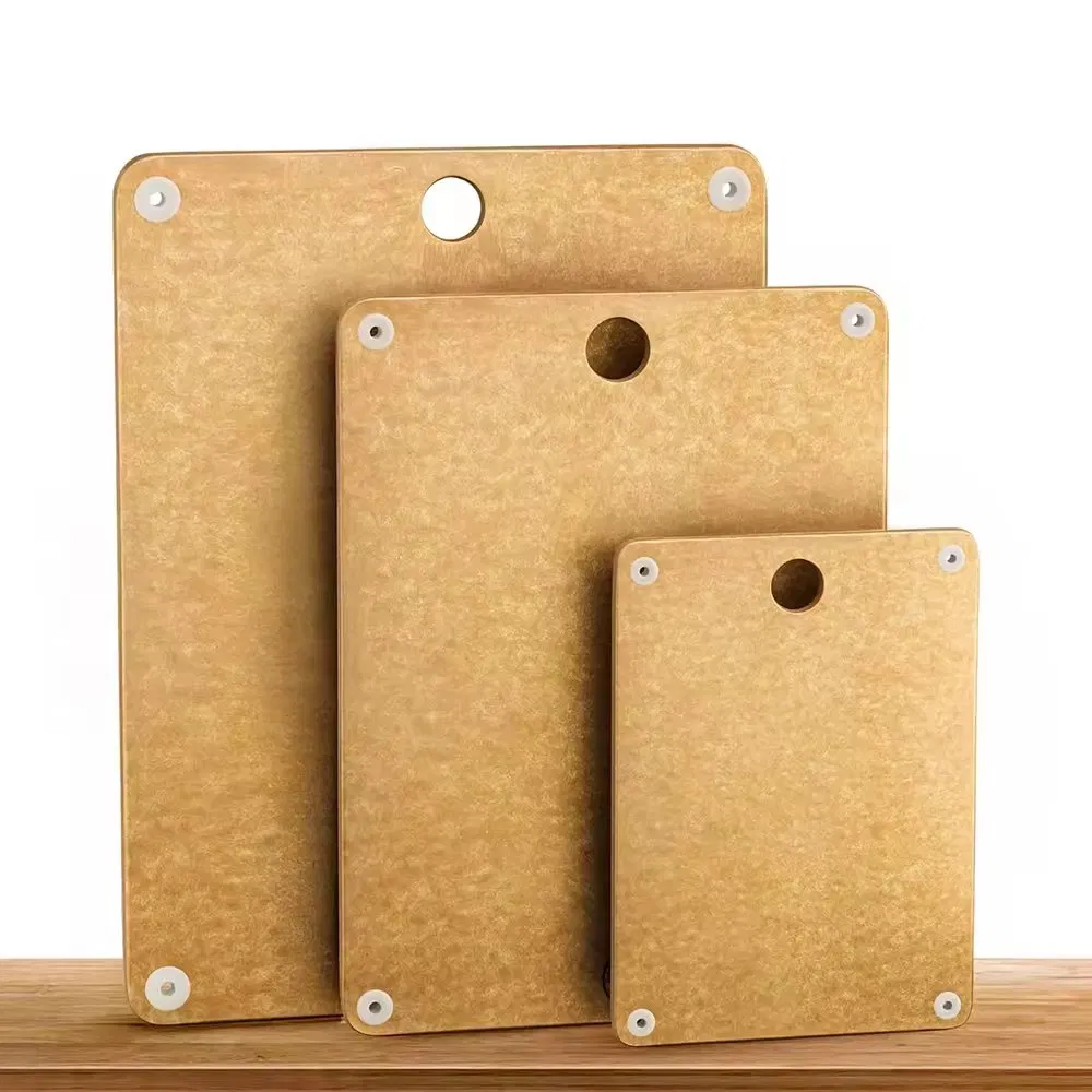 Wood Fiber Chopping Boards Brown Yellow Black Antibacterial Pine Fiber Cutting Board