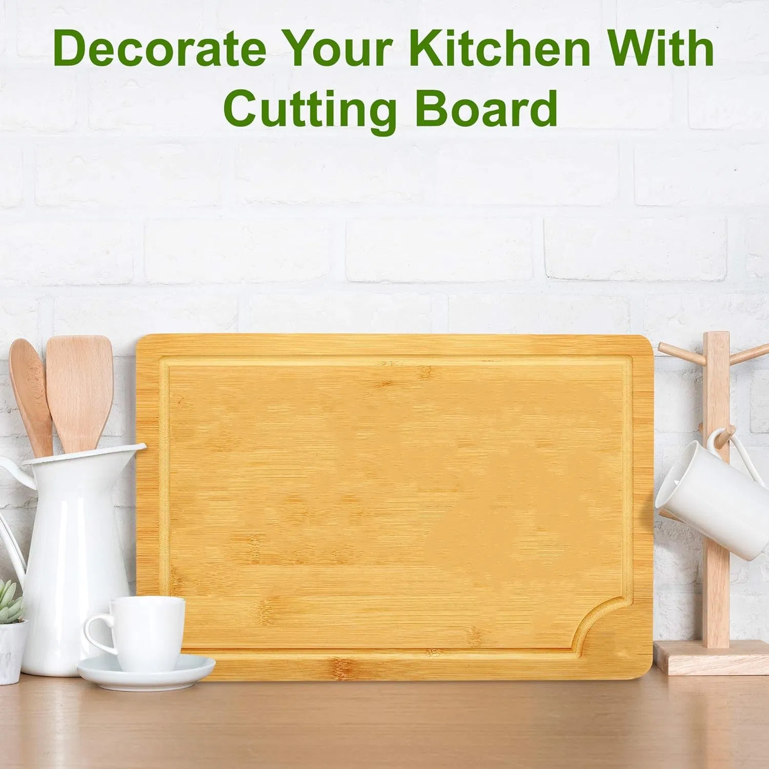 Bamboo State Cutting Board for Kitchen – New Jersey Cheese Board, Charcuterie Platter &amp; Serving Tray