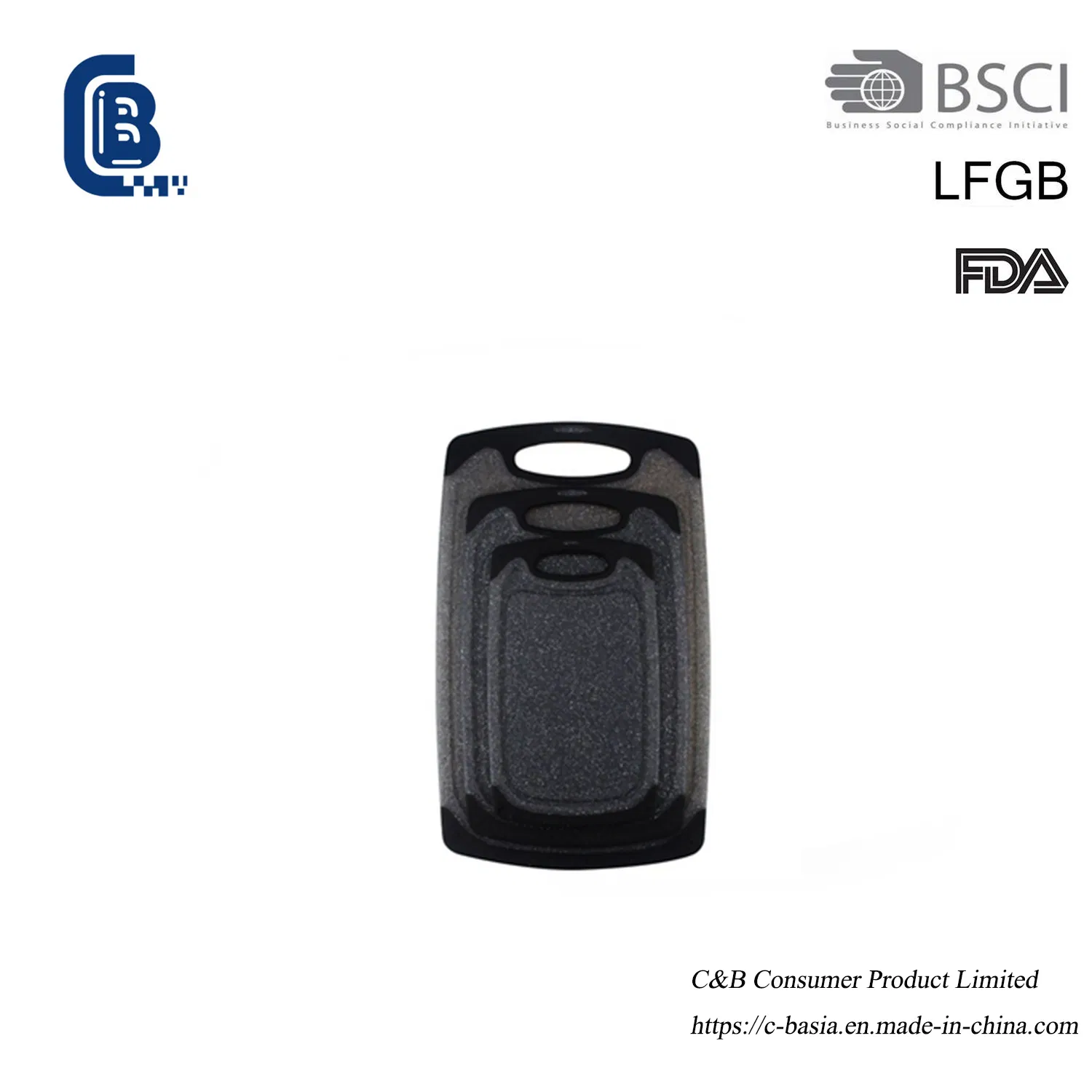 Heavy-Duty Plastic Cutting Board Set - Dishwasher Safe with Juice Grooves