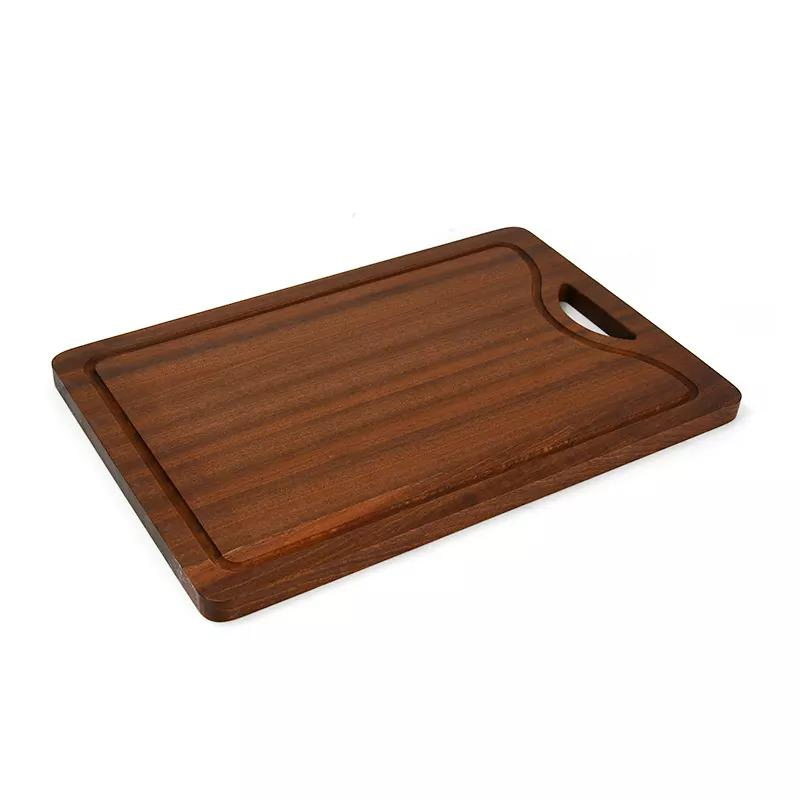 Rectangle Walnut Wood Cutting Board Set of 3 with Hanging Hole &amp; Juice Groove for Kitchen